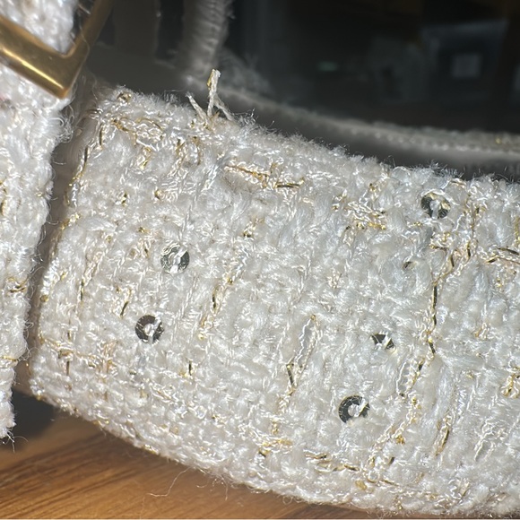 Zara Cream Textured Slingback Flats (shoes16) - Picture 2 of 10